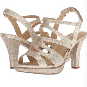 Naturalizer Women’s Dianna Gold Glitter Open Toe Dressy Sandals Size 8M